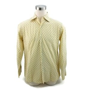Utopia Yellow Blue/Brown Striped Mens LS Shirt